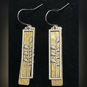 Hand Crafted Gold and Silver Leaf Earrings